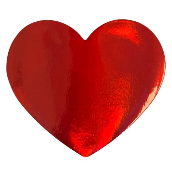 Colour Heart foam shape with foil, 12 pieces
