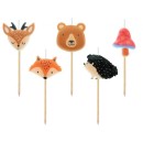 Animals Forest cake candle, 5-piece candle set