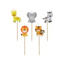 Animals Safari birthday candle, candle set 5 pieces