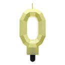 Number Diamond Metallic Gold number 0 candle, cake candle