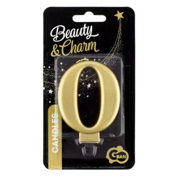 Number Metallic Gold Number 0 Candle, Cake Candle