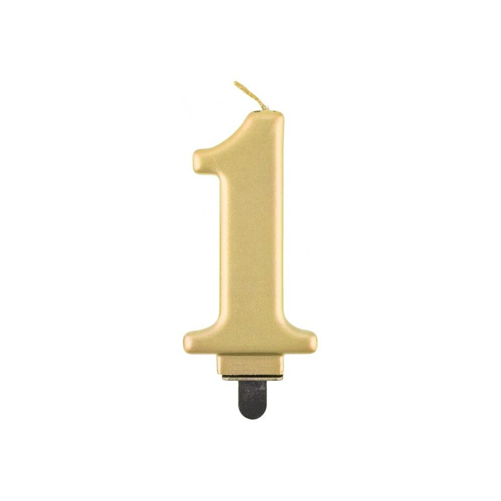 Number Metallic Gold number 1 candle, cake candle