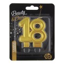 Colour Gold Gold number 18 cake candle