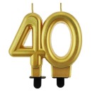 Colour Gold Gold 40th Cake Candle, Number Candle