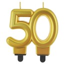 Colour Gold Gold birthday candle number 50