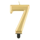 Number Metallic Gold number 7 candle, cake candle