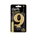 Number Metallic Gold number 9 birthday candle
