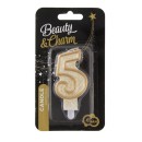 Number Gold Gold glitter number 5 birthday candle, cake candle