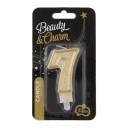 Number Gold Gold glitter number 7 candle, cake candle