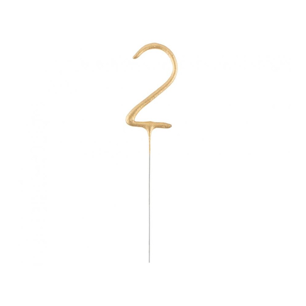 Number Gold Gold Number 2 Sparkler 17 cm
