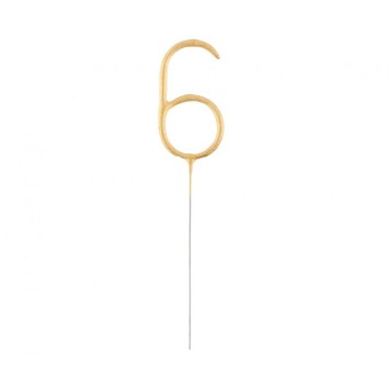 Number Gold Gold Number 6 Sparkler 17 cm