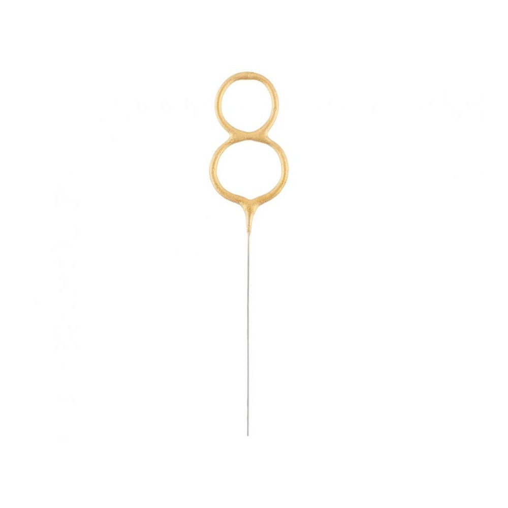 Number Gold Gold Number 8 Sparkler 17 cm