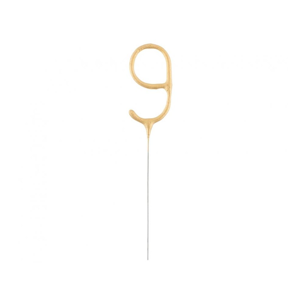 Number Gold Gold Number 9 Sparkler 17 cm
