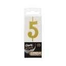 Number Gold Metallic, Gold number candle, birthday cake candle number 5