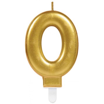 Number Gold, Gold Number Candle 0-Year Cake Candle