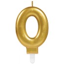 Number Gold, Gold Number Candle 0-Year Cake Candle