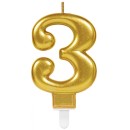 Number Gold, Number Candle 3 Cake Candle
