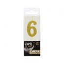 Number Gold Metallic, Gold number candle, cake candle number 6