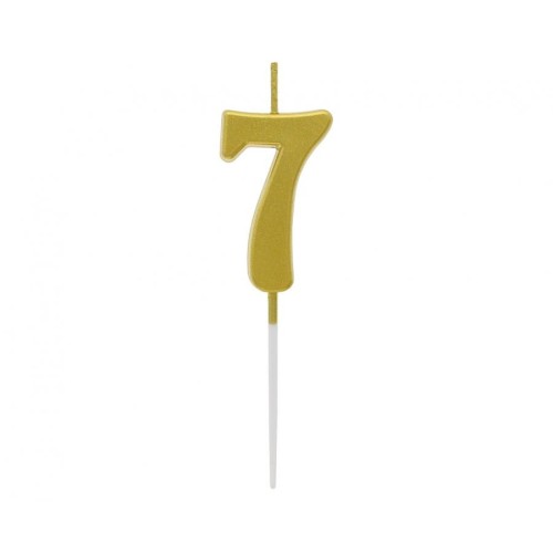 Number Gold Metallic, Gold Number Candle, Birthday Candle No. 7