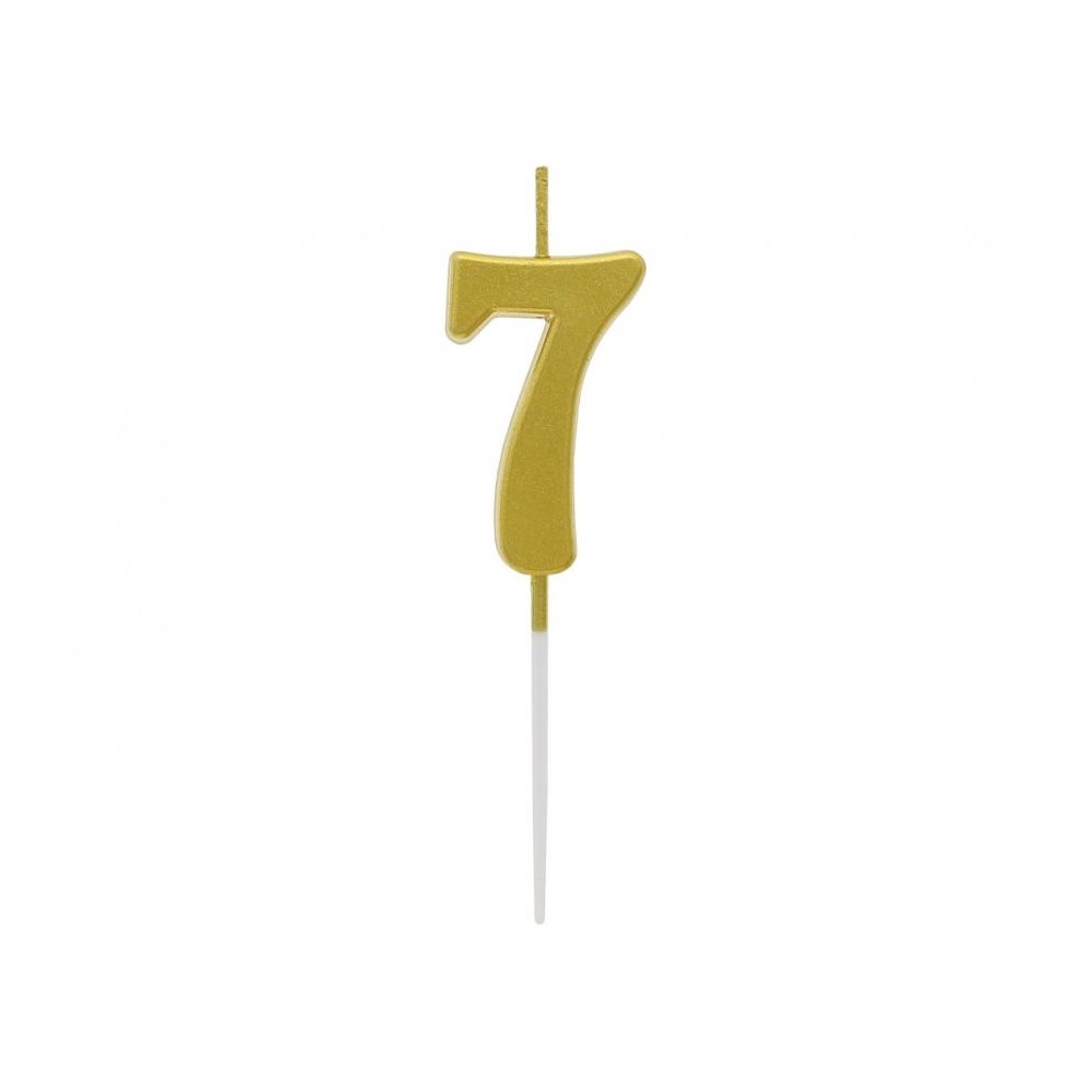 Number Gold Metallic, Gold Number Candle, Birthday Candle No. 7