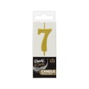 Number Gold Metallic, Gold Number Candle, Birthday Candle No. 7