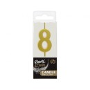 Number Gold Metallic, number candle, cake candle 8