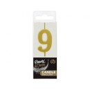 Number Gold Metallic, Gold numeral candle, birthday cake candle number 9
