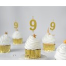 Number Gold Metallic, Gold numeral candle, birthday cake candle number 9