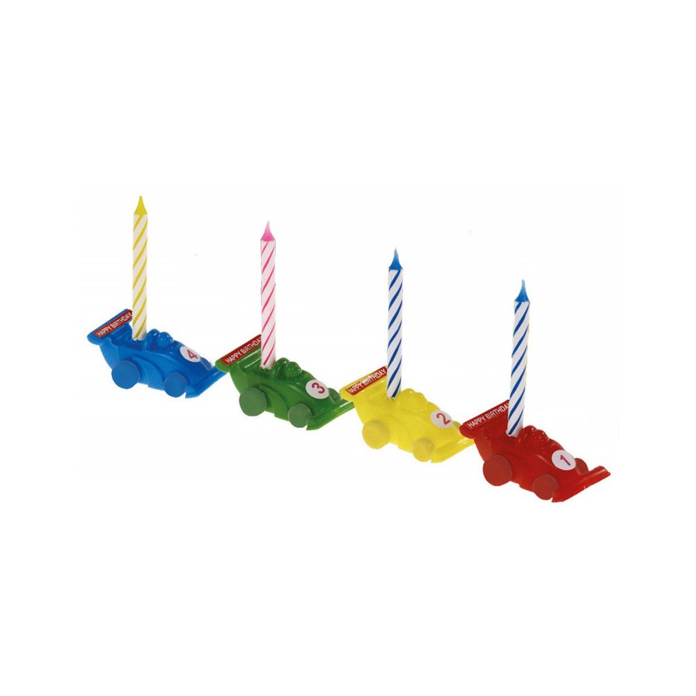 Car colored birthday candle set