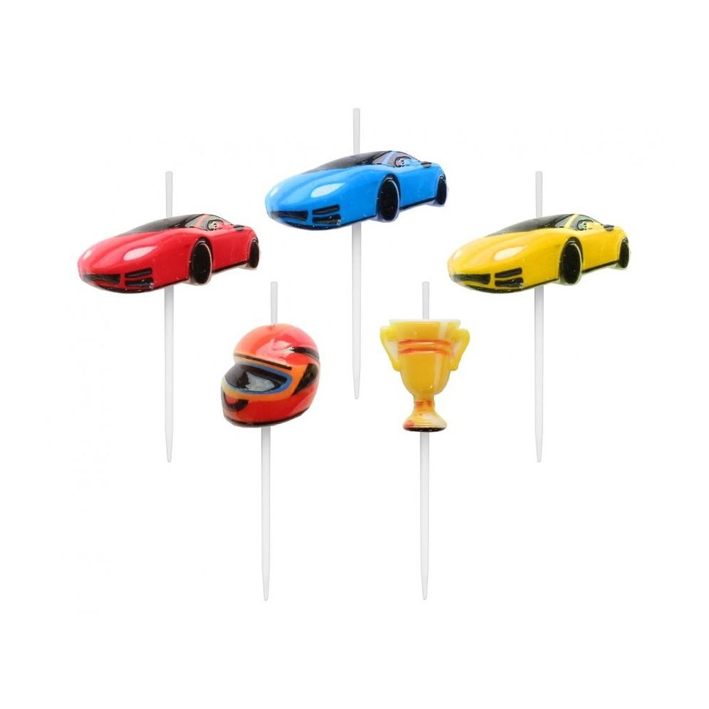 Car Racing Racing cake candle, candle set 5 pcs