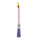 Colour Blue birthday candle with musical holder