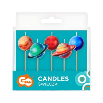 Space Planet Planet Cake Candle, Candle Set of 5