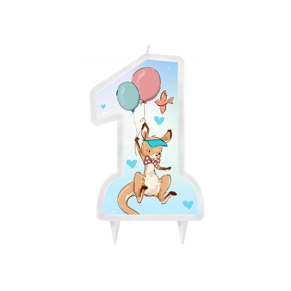 Animals Kangaroo First Birthday Candle