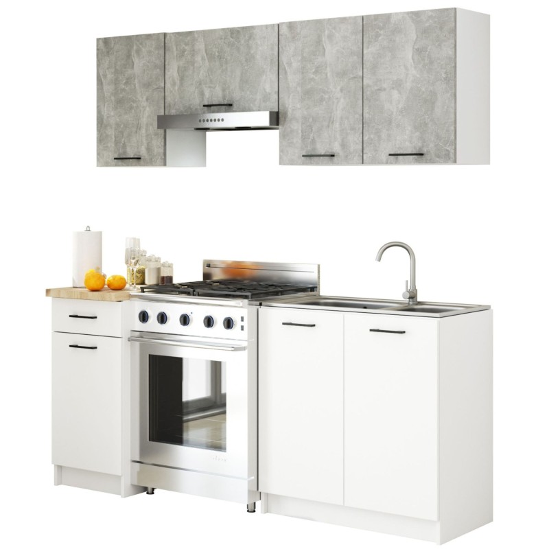 MEBLE KUCHENNE ZESTAW OLIWIA 1.8M BETON-BIAŁY MEBLE KUCHENNE ZESTAW OLIWIA 1.8M BETON-BIAŁY