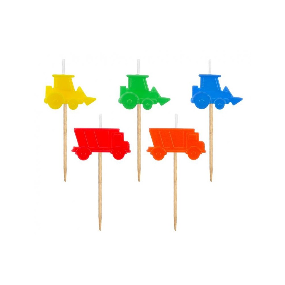 Vehicle Building Works Construction cake candle, candle set of 5 pcs