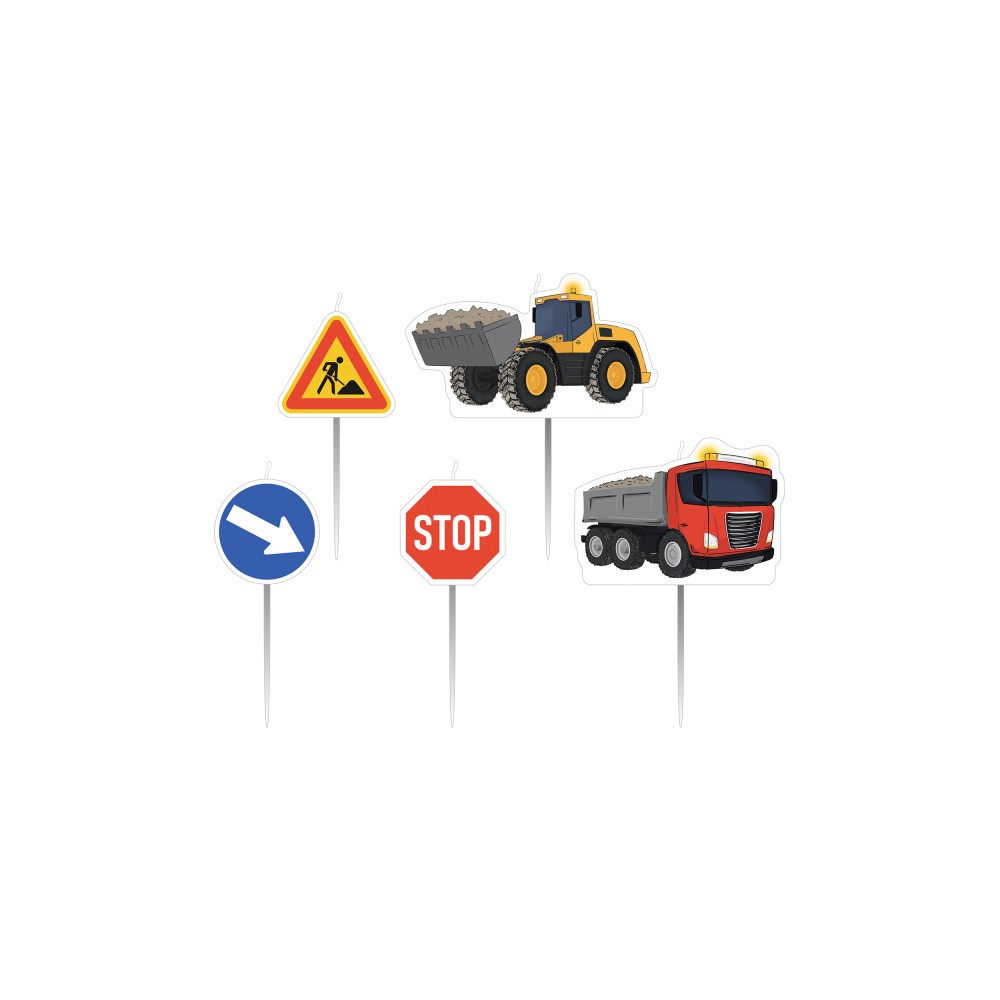 Construction Sand cake candle, candle set 5 pieces