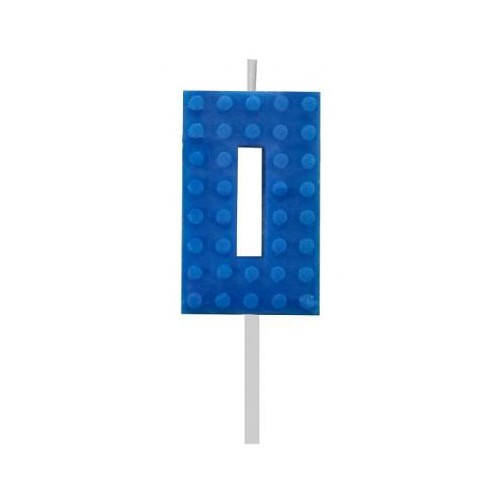 Blocks Blue Blocks Building block number candle, 0 Blue candle