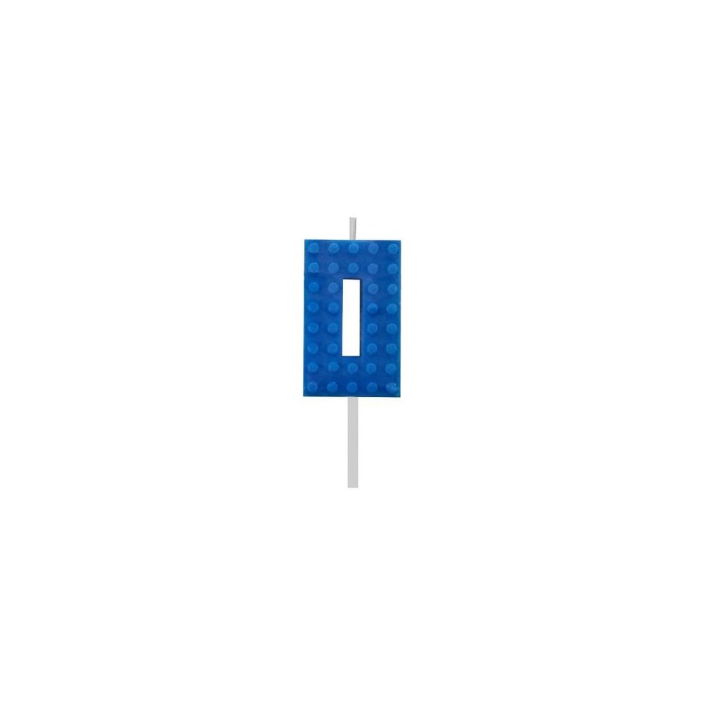 Blocks Blue Blocks Building block number candle, 0 Blue candle