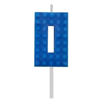 Blocks Blue Blocks Building block number candle, 0 Blue candle