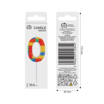 Colour Pick Blocks Building block number 0 candle, number candle