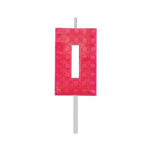 Blocks Red Blocks Building Block 0 Red Cake Candle, Number Candle