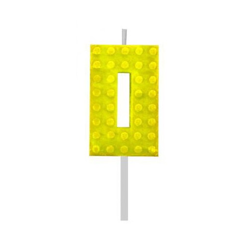 Blocks Yellow Blocks Building Block Number 0 Yellow Cake Candle, numerical candle
