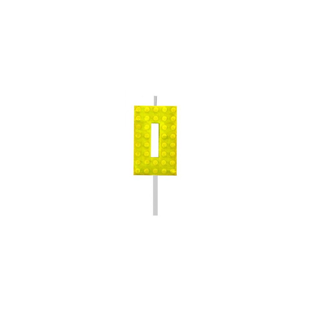 Blocks Yellow Blocks Building Block Number 0 Yellow Cake Candle, numerical candle