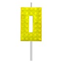 Blocks Yellow Blocks Building Block Number 0 Yellow Cake Candle, numerical candle