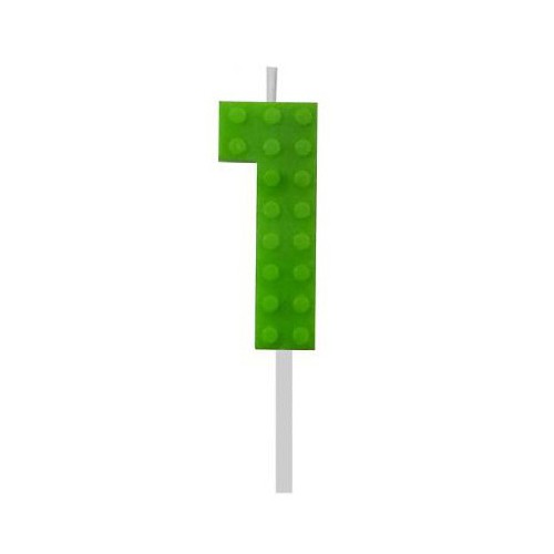 Blocks Green Blocks Building Block Number 1 Green Birthday Candle, numeral candle