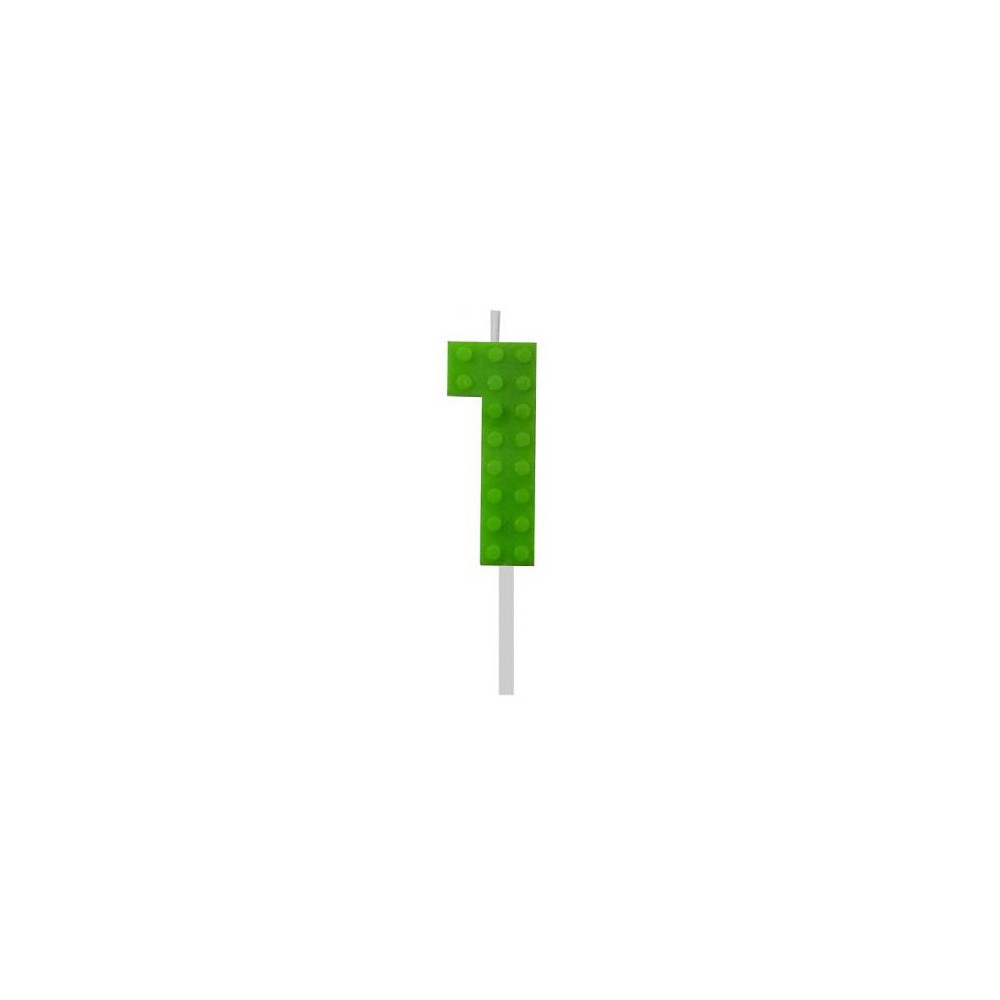 Blocks Green Blocks Building Block Number 1 Green Birthday Candle, numeral candle