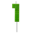 Blocks Green Blocks Building Block Number 1 Green Birthday Candle, numeral candle