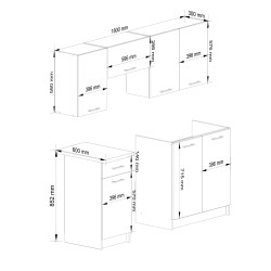 MEBLE KUCHENNE ZESTAW OLIWIA 1.8M BETON-BIAŁY