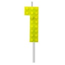 Blocks Yellow Blocks Building Block Number 1 Yellow Birthday Candle