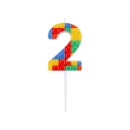 Colour Pick Blocks Building Block Number 2 Birthday Candle